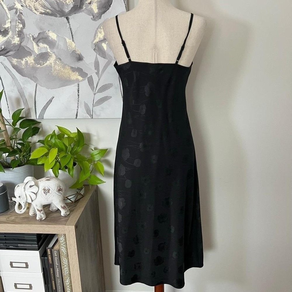 A New Day Black Floral Slip Dress Midi Whimsigoth Goth Size XS Fairy Grunge - Picture 3 of 8